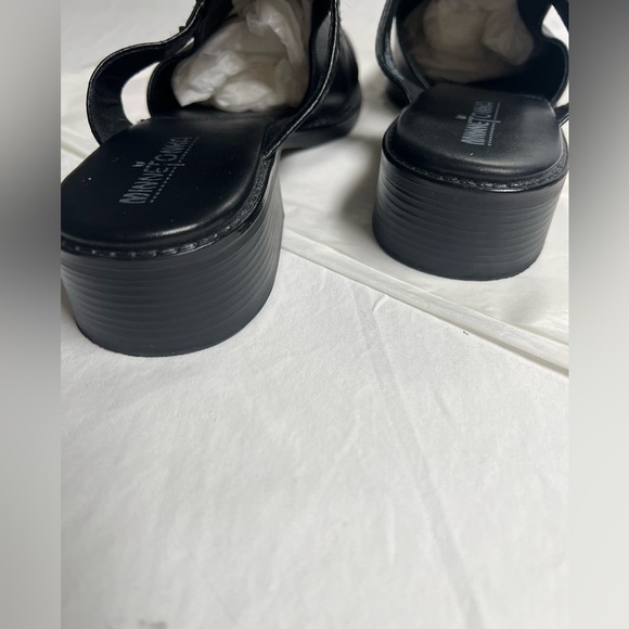 MINNETONKA BLACK LEATHER ALLIGATOR GRAIN CAP TOE MULES CONCHO SLIDE SHOES SIZE 8 - Picture 6 of 11